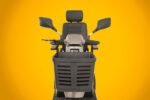 Scooterpac Savvy 8 Plus mobility scooter front view showing seat, handlebars and front basket