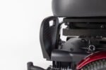 Monarch Super Powerchair detail view showing black armrest and seat adjustment mechanism